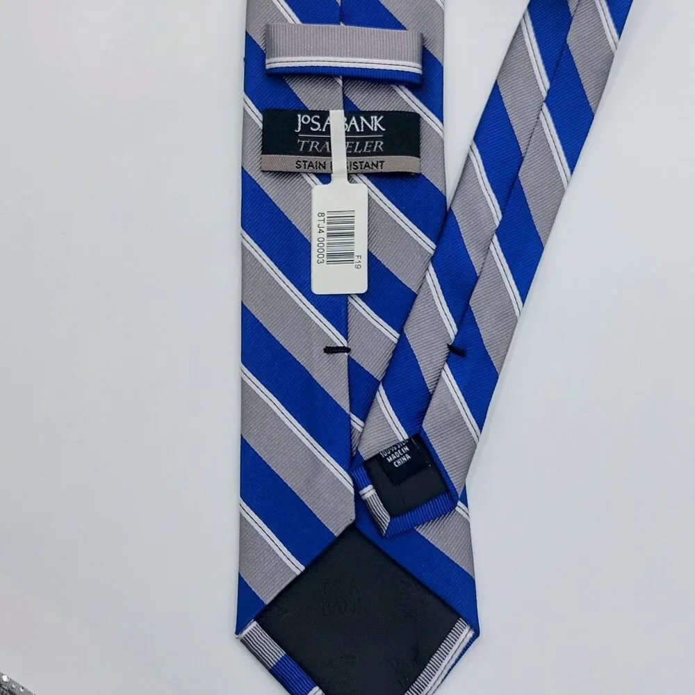 Jos. A. Bank Traveler Stain Resistant 100% Silk Men’s Neck Tie Striped NEW!
